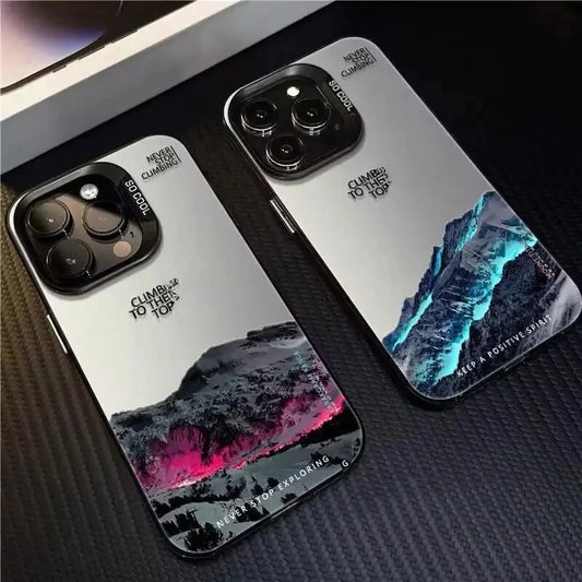 Snow Mountain Landscape Sunset Phone Case for Iphone 16 15 14 13 12 11 Mini Pro Max X XR XSMAX 8 7 plus anti Fall Matte Cover