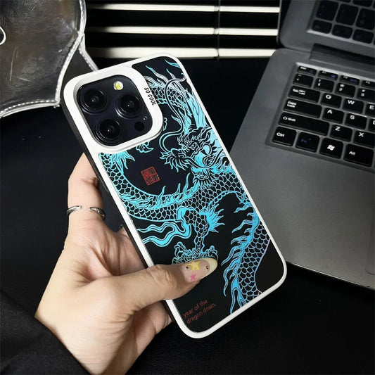 Fad Luminous Dragon Pattern Phone Case for Iphone 16 14 13 12 11 15 Pro Max Shockproof Anti-Drop Glow in the Dark Cover